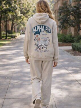 The Hang Loose Hut Women's Alpha Phi 1872 Hoodie & Sweatpants Set XL